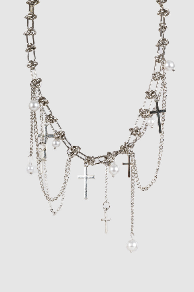 Collar Crosses And Chains COLLARES NOW Plateado 