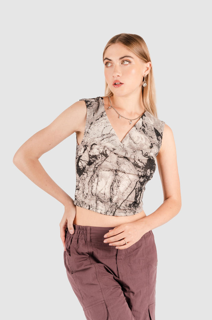 Blusa Slim Fit Ludde BLUSAS NOW Gris XS 