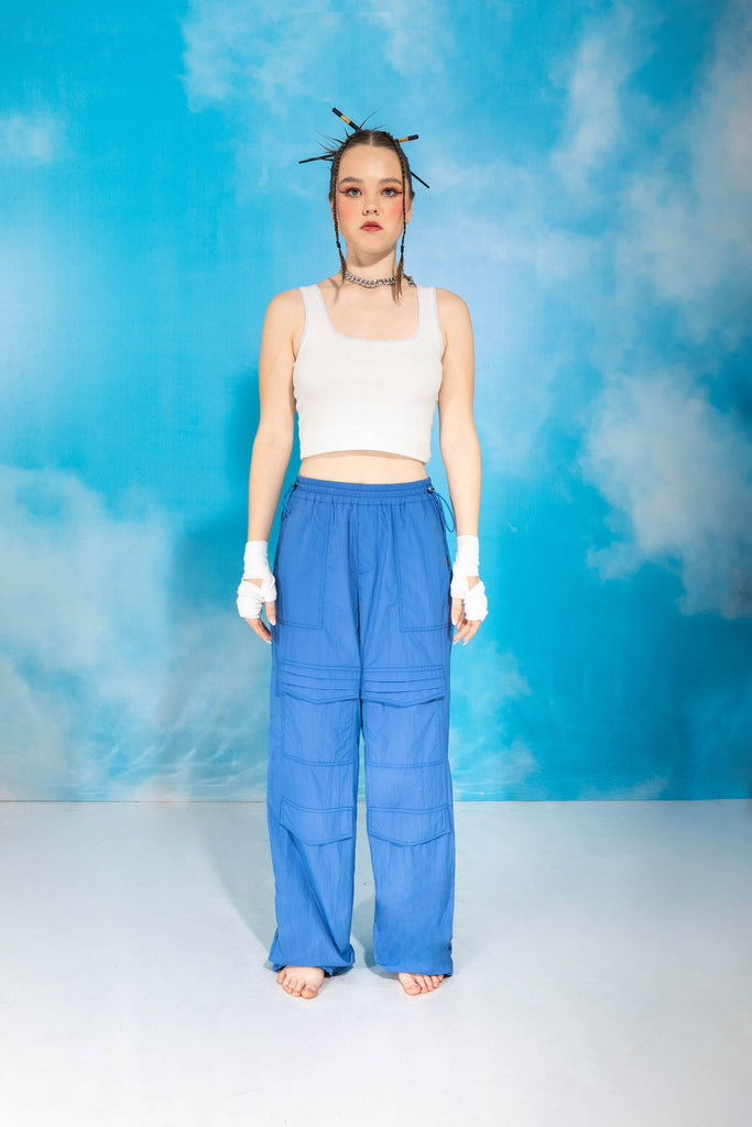 Pantalón Parachute Prisha PANTALONES NOW Azul XS 