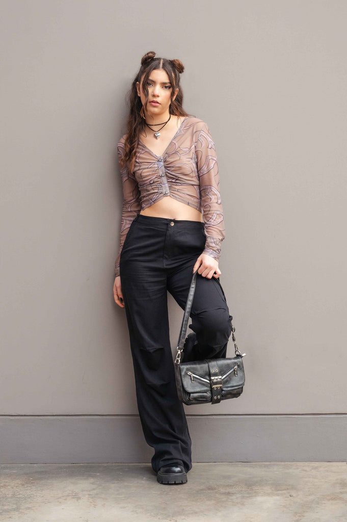 Top Broklyn M/Larga Mesh CROPTOPS NOW 