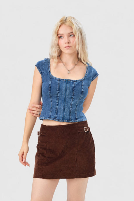 Blusa Slim Fit Burgos BLUSAS NOW Azul Small 
