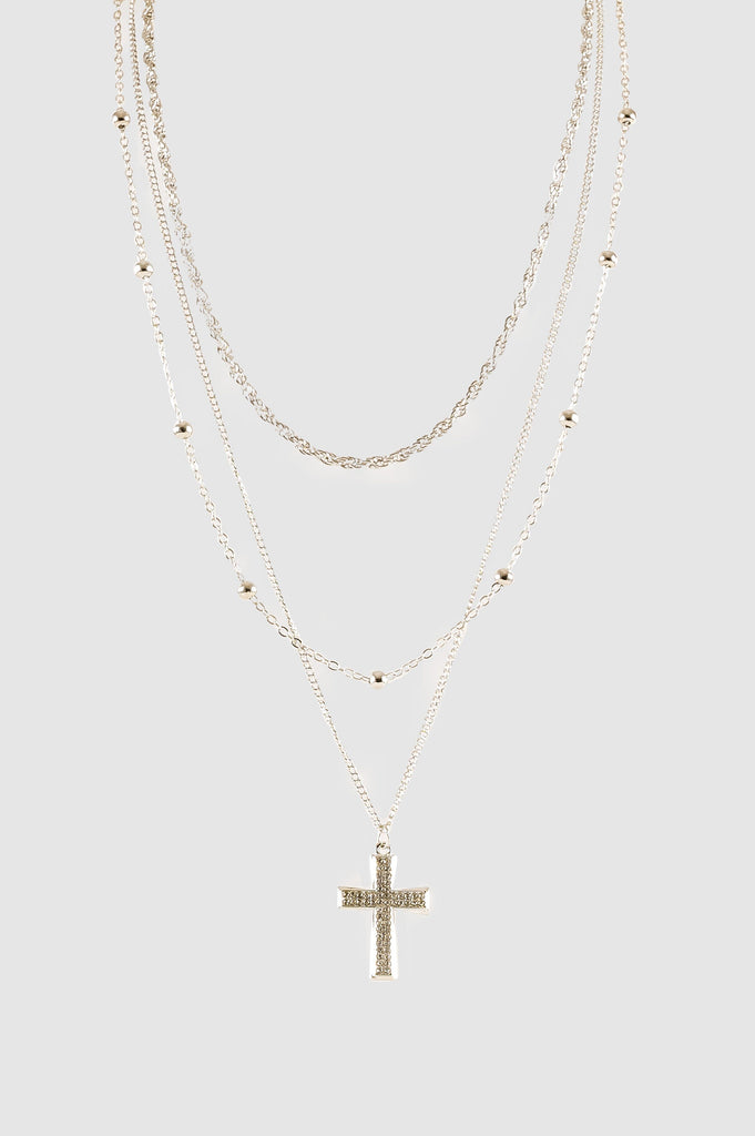 Collar With Cross COLLARES NOW Plateado 