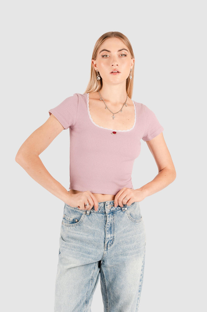 Crop Slim Fit Romi CROPTOPS NOW Rosado XS 