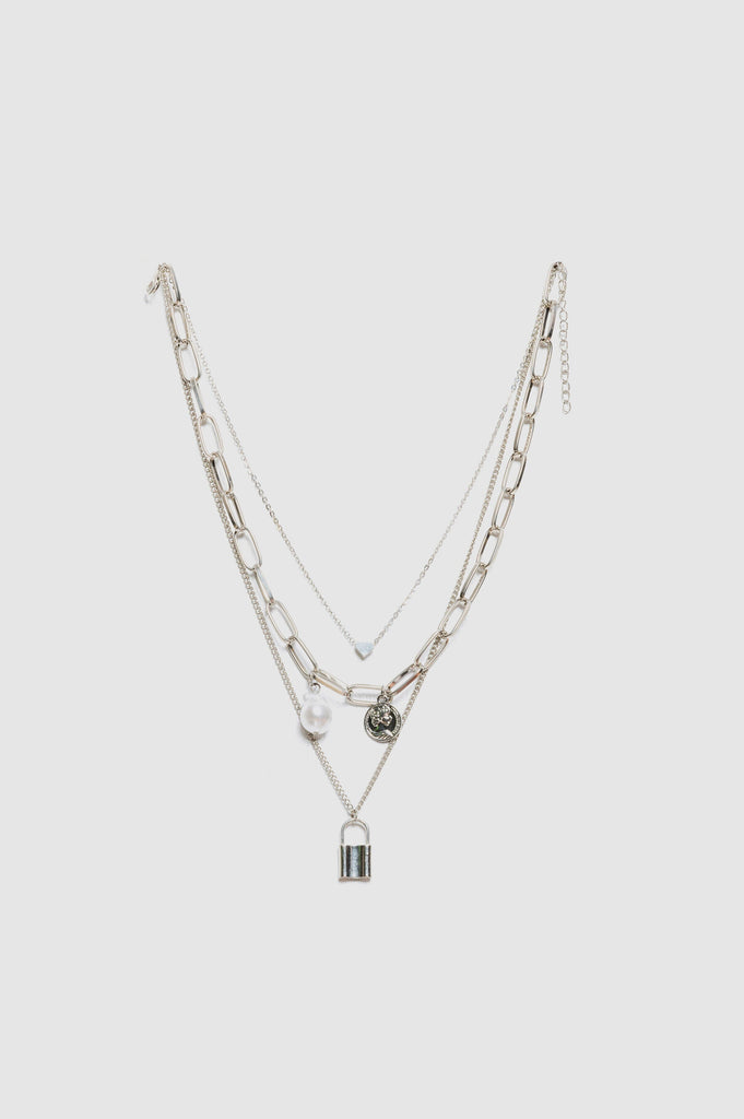 Collar X3 Security Pearl COLLARES NOW Plateado 