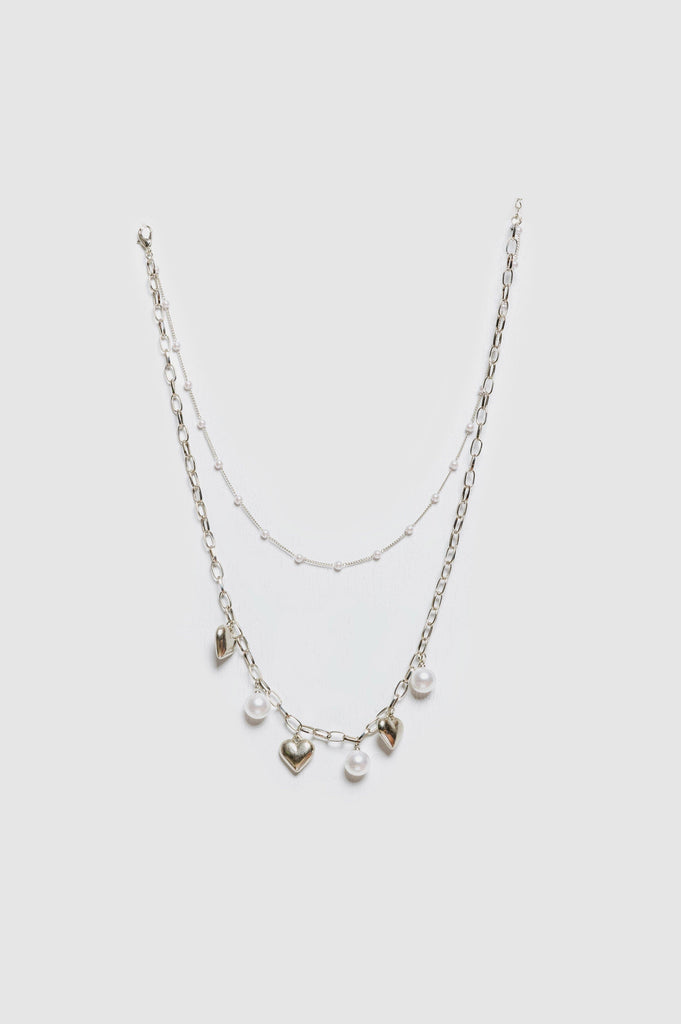 Collar X2 Pearls Love COLLARES NOW Plateado 