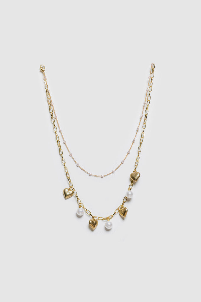 Collar X2 Pearls Love COLLARES NOW Dorado 