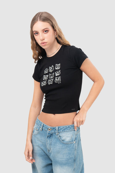 Polo Baby Tee Arisell POLOS NOW Negro XS 