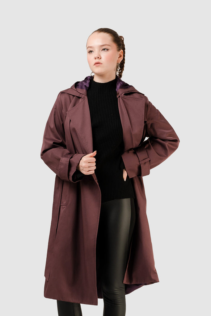 Gabardina Recto Fit Fahy ABRIGOS NOW Morado XS 