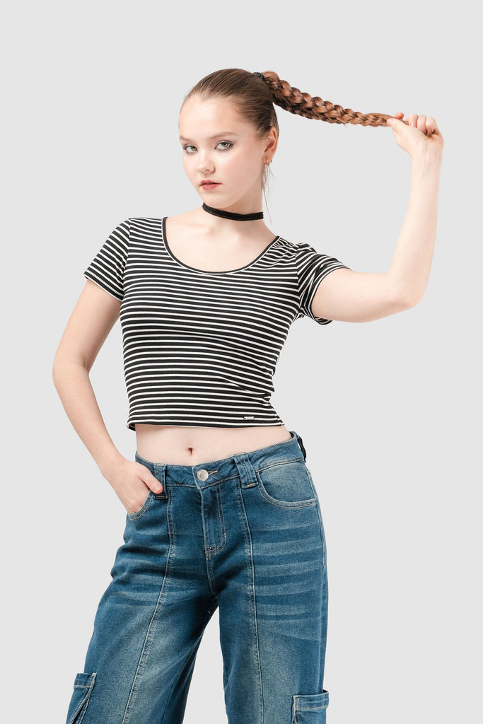 Polo Crop Slim Fit Fannin POLOS NOW Negro XS 