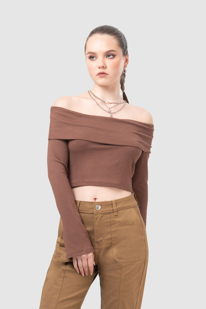 Top Off Shoulder Rafe CHOMPAS NOW Marrón XS 