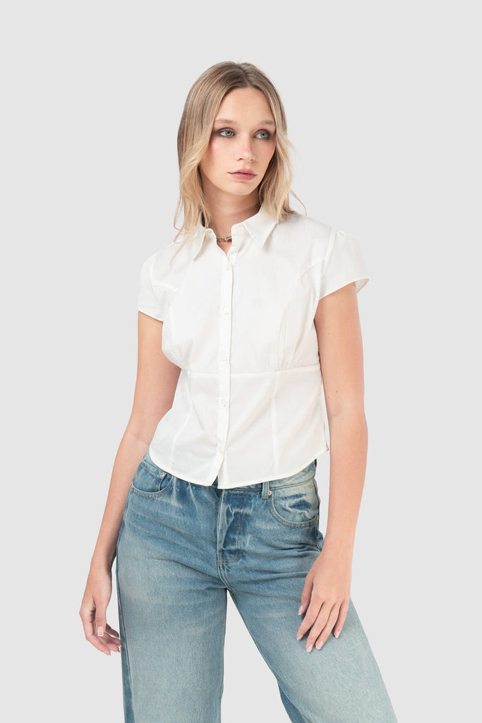 Blusa Slim Fit Plemons BLUSAS NOW Perla XS 