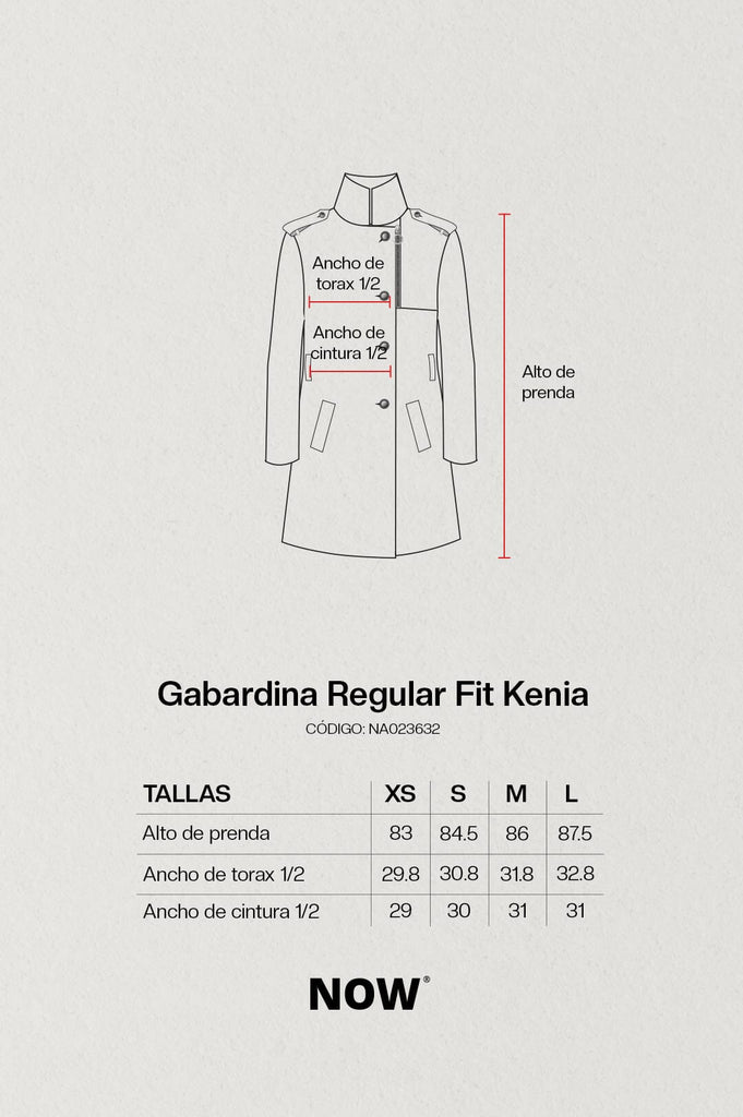 Gabardina Regular Fit Kenia ABRIGOS NOW 