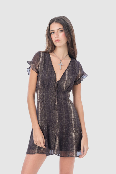 Mini Vestido Sitka VESTIDOS NOW Marrón XS 