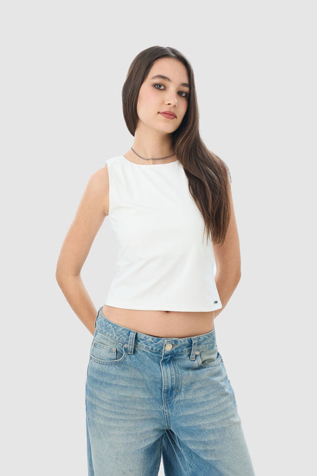 Blusa Slim Fit Cali BLUSAS NOW Blanco XS 