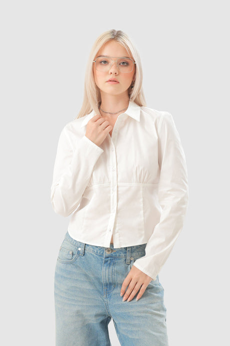 Blusa Slim Fit Viky BLUSAS NOW Blanco XS 