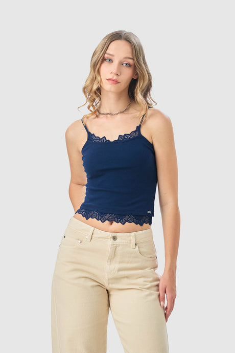 Tank Slim Fit Nia CROPTOPS NOW Azul X Small 