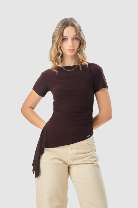 Blusa Slim Fit Phnom BLUSAS NOW Marrón X Small 