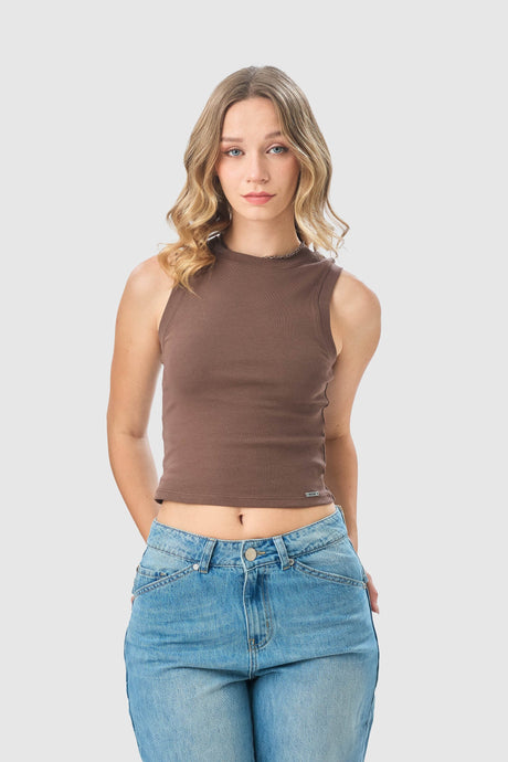 Tank Slim Fit Surge CROPTOPS NOW Marrón X Small 