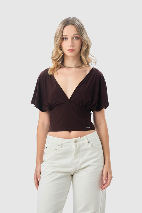 Blusa Slim Fit Sunset BLUSAS NOW Marrón X Small 