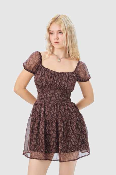 Mini Vestido Krosno VESTIDOS NOW Marrón X Small 