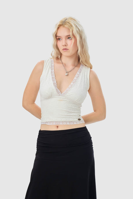 Top Slin Fit Evans CROPTOPS NOW Blanco X Small 