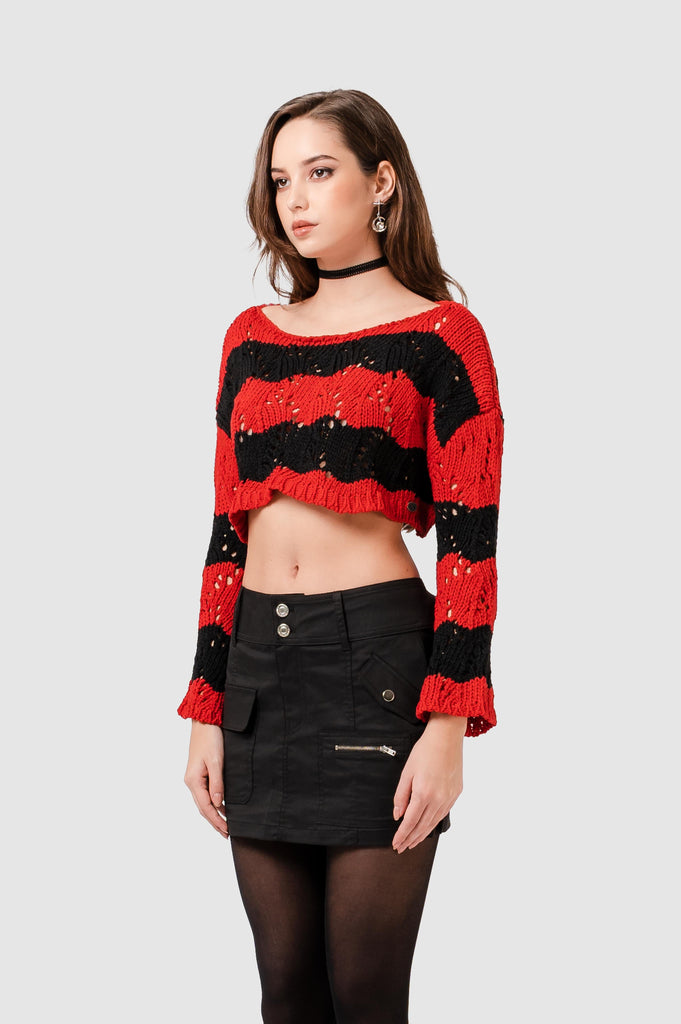 Sweater Crop Scarlatta CHOMPAS NOW Rojo oscuro XS 