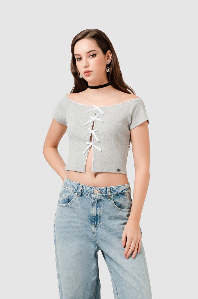 Blusa Crop Fit Mats BLUSAS NOW Melange XS 