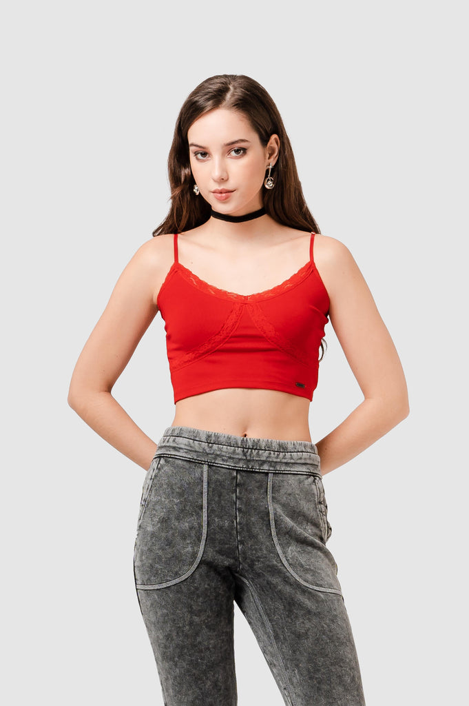 Crop Fit Ellie CROPTOPS NOW Rojo XS 