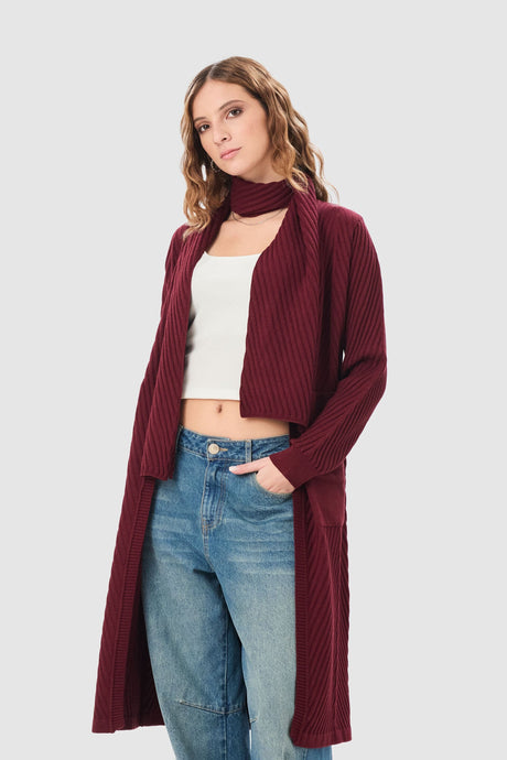 Maxi Cardigan Arles CHOMPAS NOW Vino S 