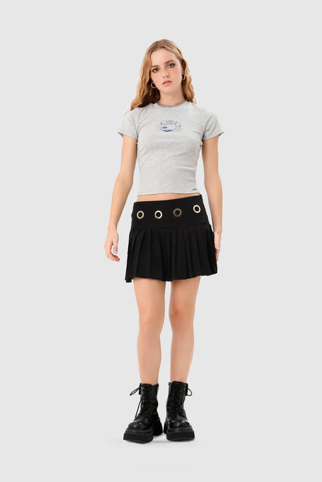 Polo Baby Tee Rayse POLOS NOW Gris Claro XS 