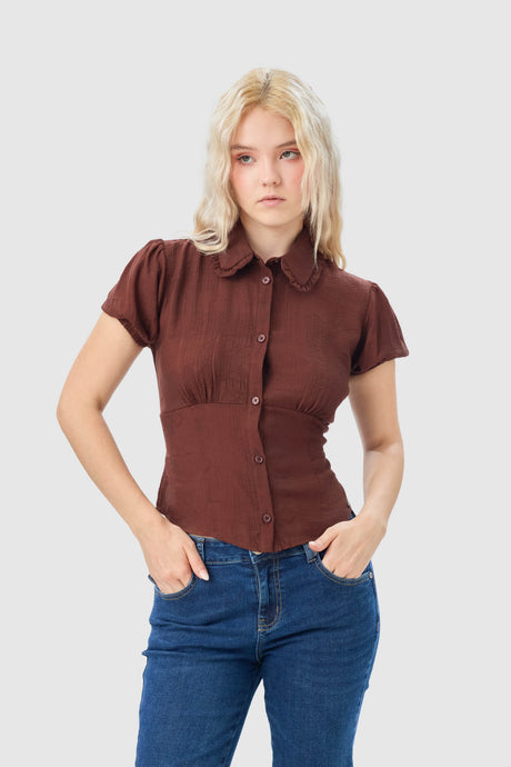 Blusa Slim Herak BLUSAS NOW Marrón X Small 