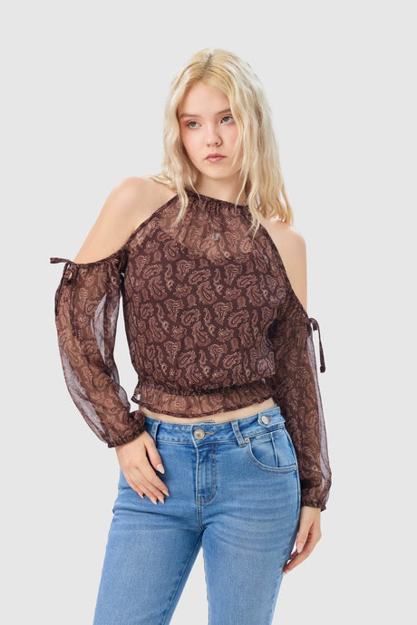 Blusa Regular Fit Knin BLUSAS NOW Marrón X Small 