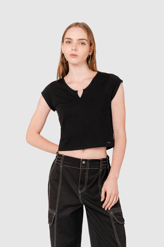 Polo Crop Fit Eddie CROPTOPS NOW Negro XS 