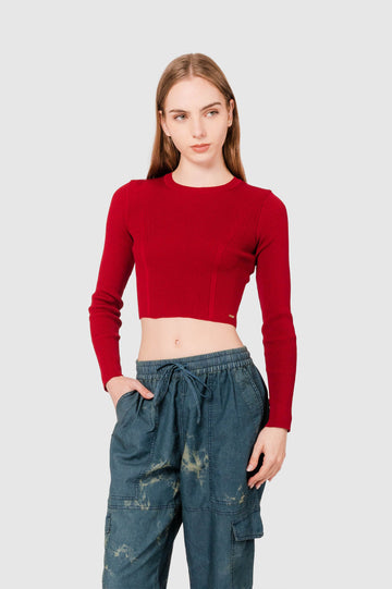 Sweater Crop Fit Vieux CHOMPAS NOW Vino XS 